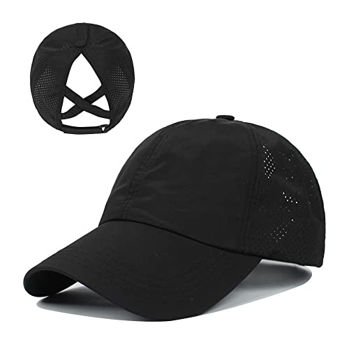 Gorra de béisbol mujer negra con ajuste rápido miniatura 7
