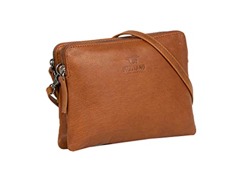 Bolso bandolera Mustang Catania de cuero premium marrón cognac, elegancia y sofisticación