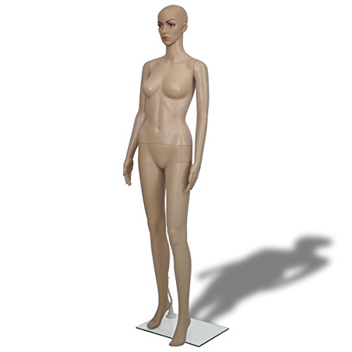 vidaXL Manichino Donna 175 cm, Corpo Intero Rotante a 360°, Ideale per Esposizione Abbigliamento o Vetrina Negozio, Beige