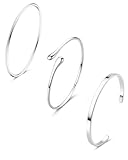 YADOCA 3 Pcs Pulseras Mujer Oro Minimalismo Brazalete de Plata Acero Inoxidable Pulsera de Oro Joyería para Mujer