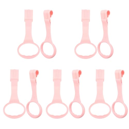 Toddmomy 5 Pairs Pink Baby Pull up Rings - Portable Baby Walking Assistant Rings for Playpen, Cot, Bassinet - Easy to Install