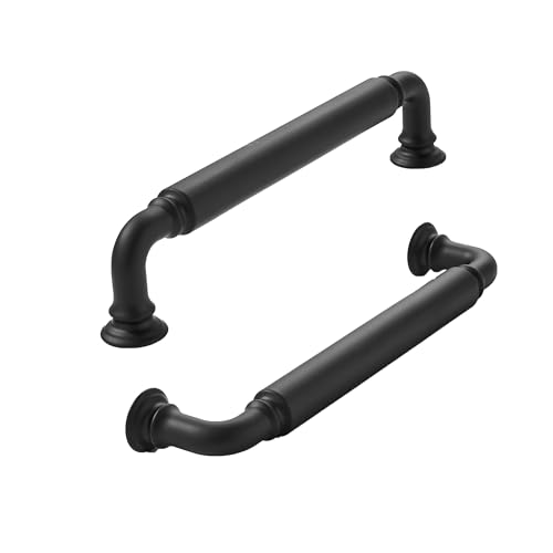 khtumeware 10-Pack Matte Black Heavy-Duty Solid Cabinet Pulls, 5 Inch (128mm) Hole Center, Drawer Pulls, Cabinet Hardware, Suitable for Kitchen Cabinets, Bathrooms and Dressers