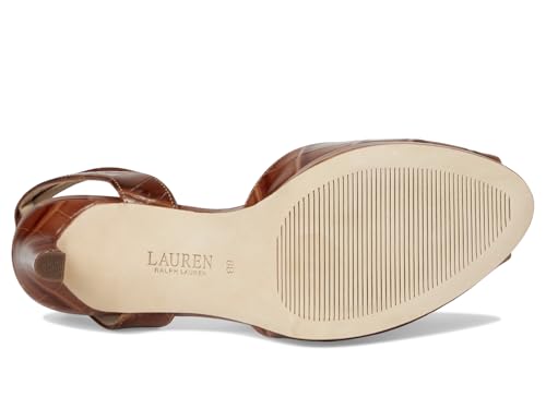 Image of Lauren Ralph Lauren Women's Kyla Crocodile-embossed Leather Sandal | Party Sandals