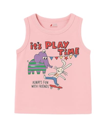 Image of Lush Plush Baby Boys & Baby Girl Relaxed Fit Colour Printed Cotton Vest | Ganji | Banian | Baniyan | Kids Sando for Infant Newborn Toddler