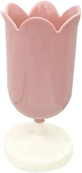 Pink Plastic Tulip Pen Holder Cute Pens Cup for Desk Pen Brush Organizer Office Stationery Supplies Home Decor Desk Supplies Holders and DispensersZS399