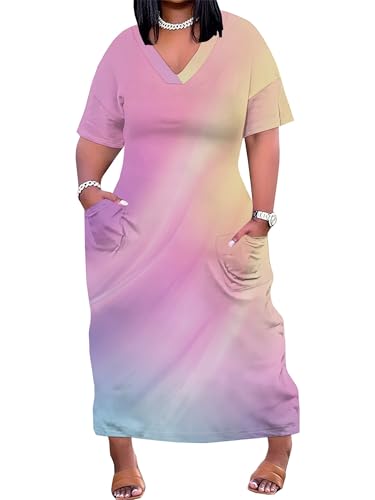 Image of PinkPatty Women's Plus Size V Neck 3 /4 Sleeve Wrap Maxi Dress with Belt | Boho floral wrap maxi dress with belt for vacations, weddings, parties, church, dinners, and everyday elegant wear