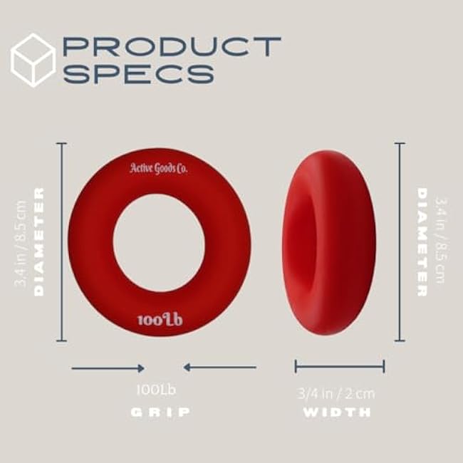 ActiveGoodsCo Hand Exerciser - PROFESSIONAL GRADE, Set or Single, Sizes 10-225. Visit to see more! Bague classique en silicone parfaite pour am¨¦liorer la force, la puissance et la vitesse dans les poignets.
