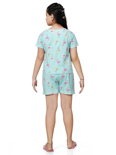 Image of Ninos Dreams Girls 100% Cotton Half Sleeves Coord set with Shorts /Day wear Set /Nightwear Set