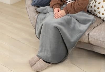 (訳あり) ひざ掛け アッシュグレー 大判 ハーフケット 毛布 コットン100% シール織