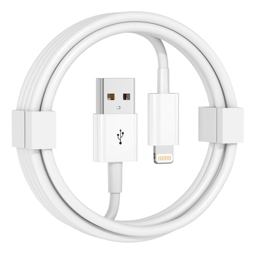 Car Apple Carplay Cable [Apple MFi Certified] USB A to Lightning Cable Compatible with iPhone 14 13 12 11 Pro Max XR XS X Charger Cord Car Fast Charging Cable (White 3ft)