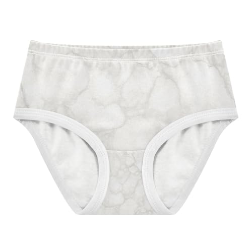 Toddler Girl Panties, White Marble Grey Girls Cotton Underwear, 2T–8 Years - Main Image