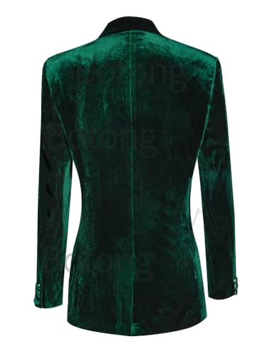 Women's 2 Piece Velvet Suit Office Work Suit Notch Lapel Double Breasted Blazer Pants Business Suit Set3