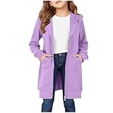 AOREUGL Hoodies For Teen Girls - Fleece Long Zip Up Sweatshirt Jacket, Fall Winter Fashion Outfits, Kids Clothing 5-14 Years Purple girl sweatshirts size 13-14