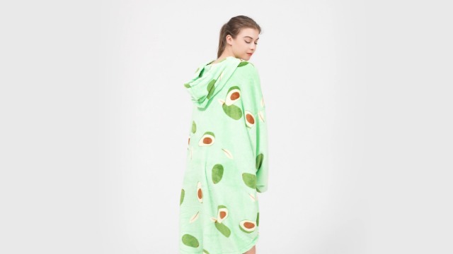 ABENCA Wearable Blanket Hoodie Adult Oversized Sweatshirt Light Flannel Sherpa, Warm and Cozy, One Size Fits All.Avocado