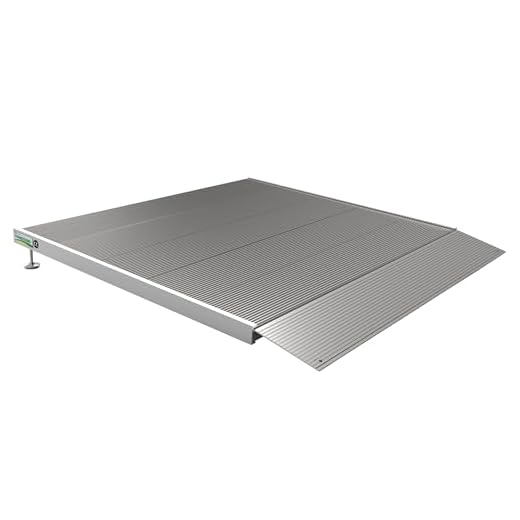 EZ-ACCESS TRANSITIONS 36 Inch Portable Self Supporting Aluminum Angled Entry Threshold Ramp Ideal for Uneven Surfaces or Single Step Rises