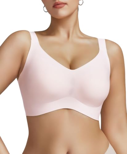 Image of Women's Wireless Minimizer Bra Full Coverage Seamless Support | Cloud-soft breathable cups, removable pads, jelly-strip lift, wide side wings, adjustable straps, everyday comfort