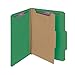 Smead Pressboard Classification File Folder with SafeSHIELD Fasteners, 1 Divider, 2" Expansion, Letter Size, Green, 10 per Box (13733)