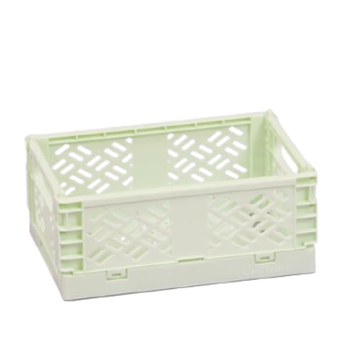 Craftelier - Caja para Organización y Almacenamiento de Materiales de Manualidades | Diseño Plegable y Apilable | Tamaño Pequeño - Medidas Caja Abierta 13,5 x 9,5 x 5,5 cm - Color Verde Menta