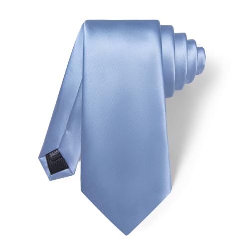 Image of YourTies Skinny Ties for Men Solid 2.4 inch Slim Necktie Handkerchief Clip Set