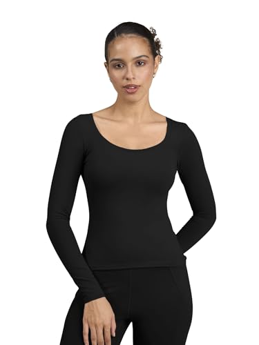 Image of CAVA Sculpt Scoop Top for Women | Snug Sculpted Fit, Long Sleeves, Scoop Neckline, Minimal Branding, Everyday Activewear Tee