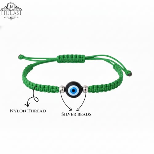 Image of 925 Sterling Silver Evil Eye Bracelet for Men and Women - Nazariya Ankh wala Pure Chandi Ka Hand Band | Buri Nazar se Protection ke Liye | Najar Battu