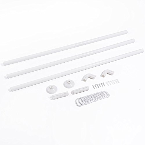 Tringle à rideau de douche, en forme de L ou U, tringle suivi d'angle en chrome ou blanc