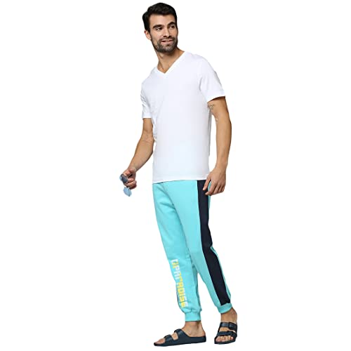 Image of Bewakoof Men's Solid Regular Fit Cotton Blend Joggers