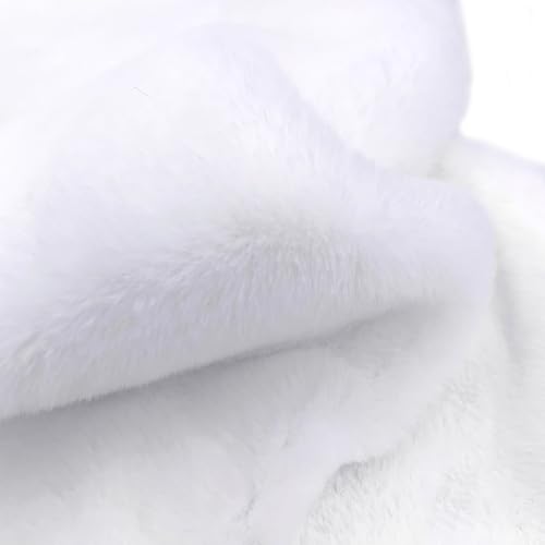 Tissu en peluche anti-effilochage fausse fourrure blanche super douce pour doudous zéro défaut