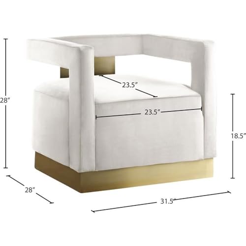 Sillón Terciopelo Cremoso con Acabado Dorado miniatura 3