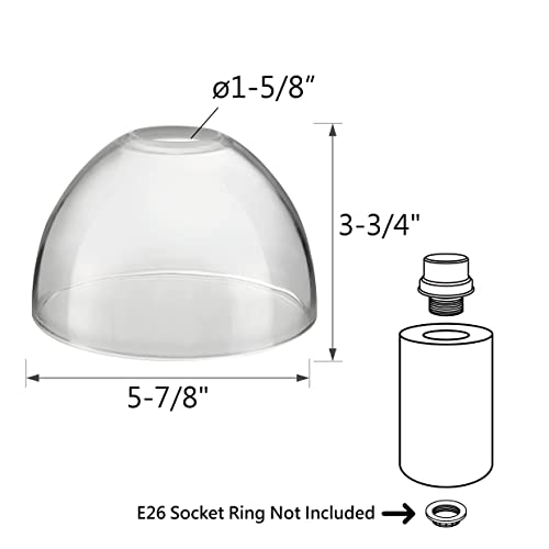 Image of Aspen Creative 23621-60-3, Clear Glass Shade for Lighting Fixture /Vanity Light /Wall Light, Size: 5-7 /8 inch D. x 3-3 /4 inch H., 3Pcs /Pack