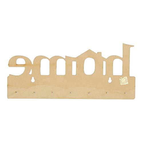 Webelkart Premium Home Keys Wooden Key Holder (29 cm x 13.5 cm x 0.4 cm, Wood) 7 Hook - Decorative Items for Home Decor (Brown)