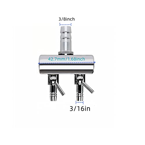 Image of 2-Way Aquarium Air Flow Control Lever Valve with Airline Tubing Connector for Aquarium Fish Tank