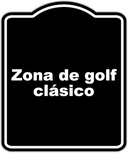 Zona de golf clásico BLACK Aluminum Composite Sign 15 x 18 inches