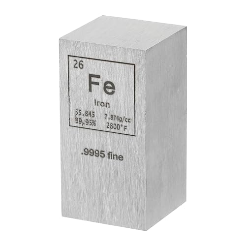 PATIKIL Eisenwürfel 1x1x2 Fe Dichtestab Hochdichte Elementstange Einzigartiger Metallwürfel Periodensystem Elementsammlung Laborexperiment Lehrer Wissenschaftsunterricht