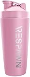 RESPAWN By Razer Stainless Steel Shaker - Pink - Dual-Insulated Shaker Cup - Built-In Grate - Locking Cap - 20oz
