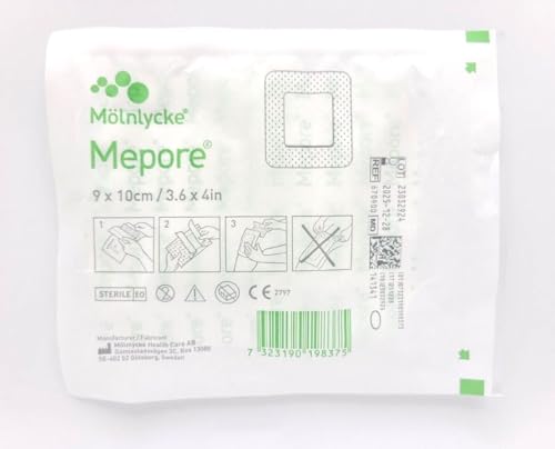 MediSale Ltd Adhesive Sterile Wound Dressings **Pack of 10**- Suitable for cuts and grazes Diabetic Leg ulcers venous Leg ulcers Small Pressure sores - 9cmx10cm
