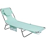 SunnyFeel Lounge Beach Chair for Adults with Face Hole, Backpack Reclining Beach Chairs Lay Flat, Sun Face Down Tanning Chair, Portable Folding Camping Cot for Outside Pool, Sunbathing, Reading