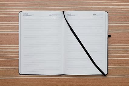 Image of Personalized Black Hardbound Notebook, 192 Pages, Black, with Elastic Lock