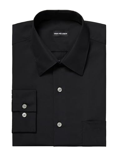 Image of Van Heusen Men's Poplin Regular Fit Solid Point Collar Dress Shirt