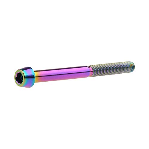 Image of Titanium Ti Bolt M5x9 16 18 20 25 30 35 40 45 50 55 60mm Tapered Head Screws Pack of 4 (M5x55mm, Ranibow)