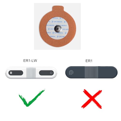 Wellue Kabellose Elektroden Pads 10 Stück, Konzipiert für Wellue ER1-LW 24 Stunden Langzeit EKG Gerät, 3,5mm