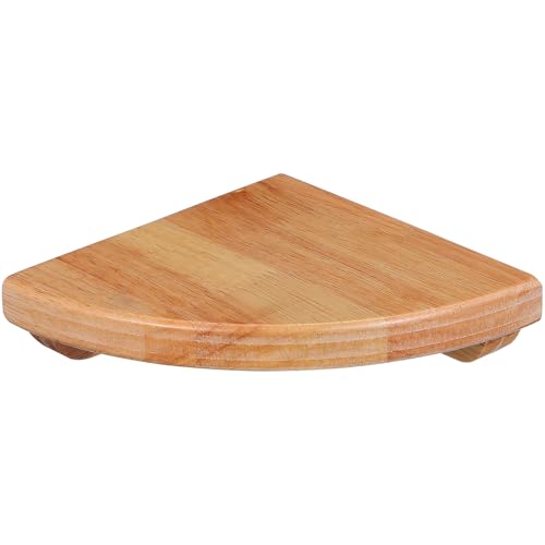 IMIKEYA Estante de Esquina de Madera de Caucho 15 Cm, Repisa Flotante Semicircular para Pared, Estantería Pequeña Multifuncional para Baño y Cocina, Almacenamiento Práctico y Decorativo