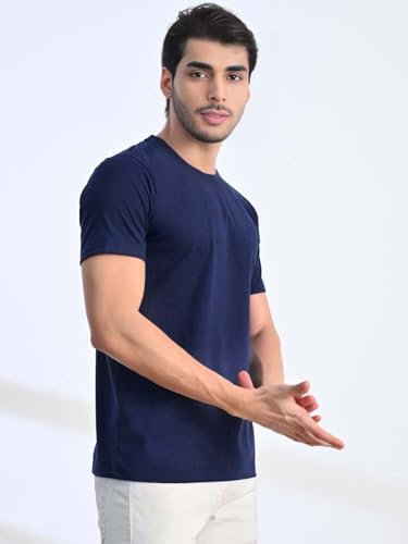 Image of Men's Plain Cotton Crew Neck T-Shirt Regular Fit Short Sleeve Tee