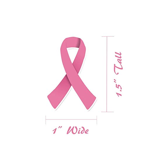 Pink Ribbon Stickers | Breast Cancer Awareness Decals 100 Pack #TOP3