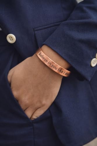Image of Touchstone Inspirational Copper Engraved Magnetic Bracelets for Women-Personalized Jewelry Gifts for Best Friend /Mom /Daughter /Sister- Bracelet in a Pretty Gift Box Believe in You Like I Do
