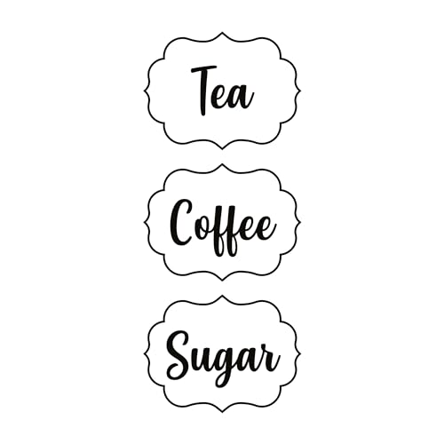 Calcomanías autoadhesivas de vinilo para cocina, café, té, azúcar, color negro