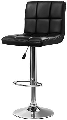 Neo® Black Cuban Style Faux Leather Bar Stool Breakfast Swivel Bar Stools Barstools Kitchen Metal Base