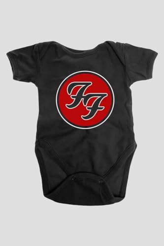 Foo Fighters Baby Grow Ff Band Logo Official Black 0 To 24 Months Size Medium (6 - 9 months)2