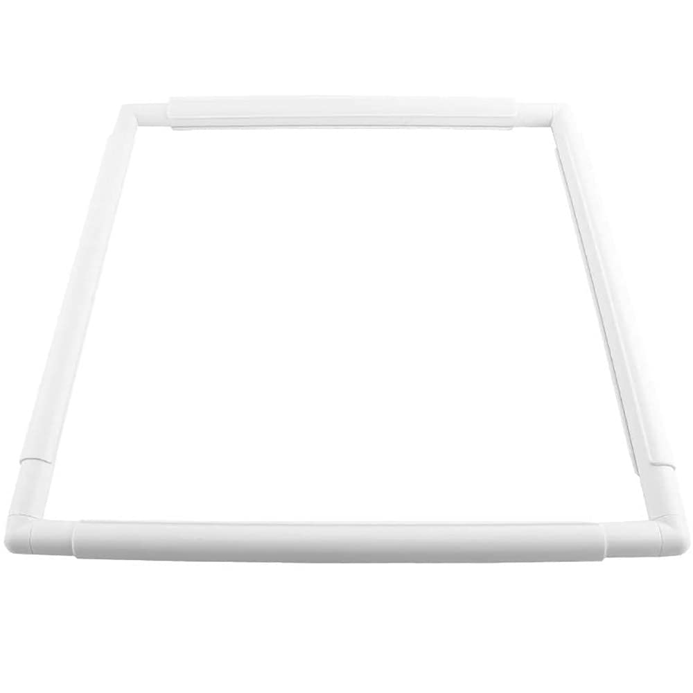 Large Square Embroidery Hoop, 17inch Plastic Cross Stitch Frame Clip White DIY Sewing Tools Hoops Craft Embroidery Snap Frame Hoop for Cross Stitching Quilting, Needlepoint, Silk-Painting