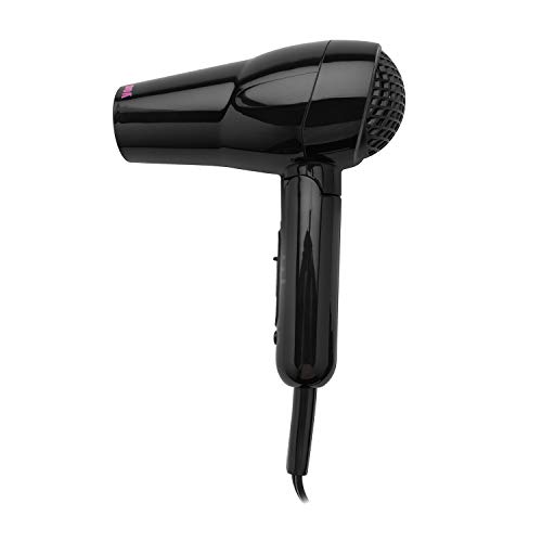 Conair miniPRO Tourmaline Ceramic Hair Dryer with Folding Handle, Travel Hair Dryer, Black